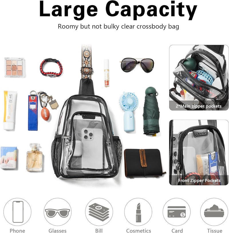 Mroede Clear Bag for Stadium Events Approved Clear Purses for Women Crossbody Transparent Bag Stadium Bags for Concert Sport - Image 5
